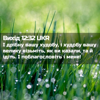 Picture 02 - Вихід 12:32 UKR - І дрібну вашу худобу, і - Bible Verse Picture