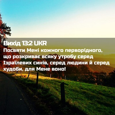 Picture 02 - Вихід 13:2 UKR - Посвяти Мені кожного - Bible Verse Picture