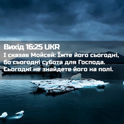 Picture 02 - Вихід 16:25 UKR - І сказав Мойсей: Їжте його - Bible Verse Picture