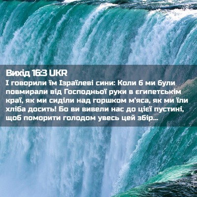 Picture 02 - Вихід 16:3 UKR - І говорили їм Ізраїлеві - Bible Verse Picture