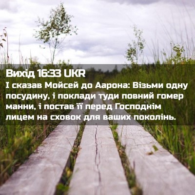 Picture 02 - Вихід 16:33 UKR - І сказав Мойсей до Аарона: - Bible Verse Picture