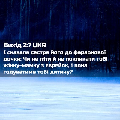 Picture 02 - Вихід 2:7 UKR - І сказала сестра його до - Bible Verse Picture