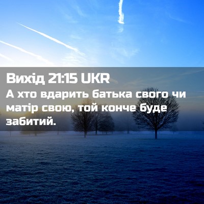 Picture 02 - Вихід 21:15 UKR - А хто вдарить батька свого - Bible Verse Picture