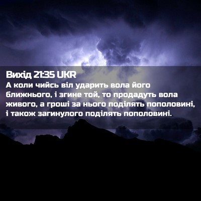 Picture 02 - Вихід 21:35 UKR - А коли чийсь віл ударить - Bible Verse Picture