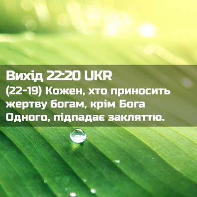 Picture 02 - Вихід 22:20 UKR - (22-19) Кожен, хто приносить - Bible Verse Picture