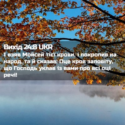 Picture 02 - Вихід 24:8 UKR - І взяв Мойсей тієї крови, і - Bible Verse Picture