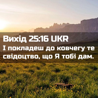 Picture 02 - Вихід 25:16 UKR - І покладеш до ковчегу те - Bible Verse Picture