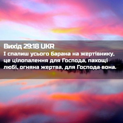 Picture 02 - Вихід 29:18 UKR - І спалиш усього барана на - Bible Verse Picture