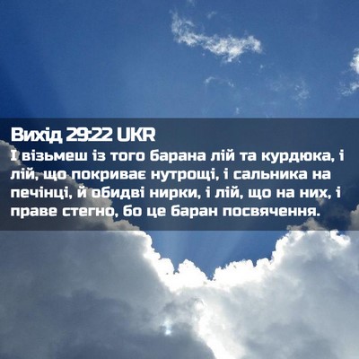 Picture 02 - Вихід 29:22 UKR - І візьмеш із того барана - Bible Verse Picture