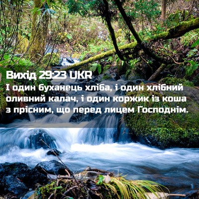 Picture 02 - Вихід 29:23 UKR - І один буханець хліба, і - Bible Verse Picture