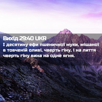 Picture 02 - Вихід 29:40 UKR - І десятину ефи пшеничної - Bible Verse Picture