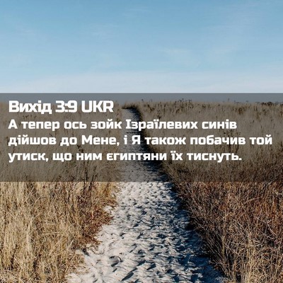 Picture 02 - Вихід 3:9 UKR - А тепер ось зойк - Bible Verse Picture