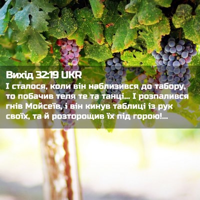 Picture 02 - Вихід 32:19 UKR - І сталося, коли він - Bible Verse Picture