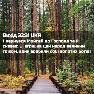 Picture 02 - Вихід 32:31 UKR - І вернувся Мойсей до - Bible Verse Picture