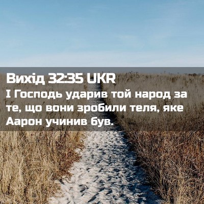 Picture 02 - Вихід 32:35 UKR - І Господь ударив той народ - Bible Verse Picture