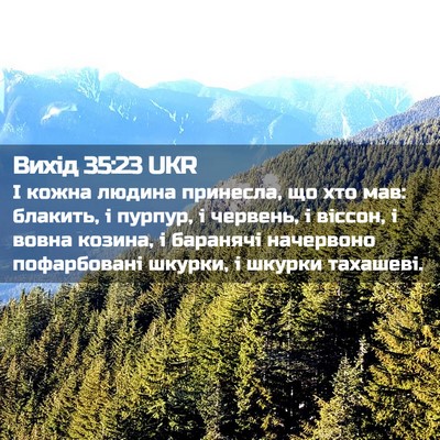 Picture 02 - Вихід 35:23 UKR - І кожна людина принесла, що - Bible Verse Picture