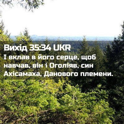 Picture 02 - Вихід 35:34 UKR - І вклав в його серце, щоб - Bible Verse Picture