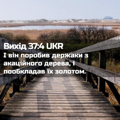 Picture 02 - Вихід 37:4 UKR - І він поробив держаки з - Bible Verse Picture