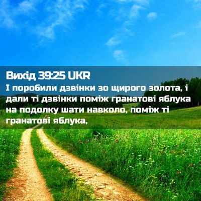 Picture 02 - Вихід 39:25 UKR - І поробили дзвінки зо - Bible Verse Picture