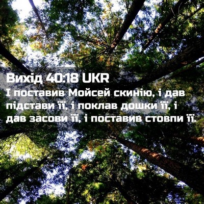 Picture 02 - Вихід 40:18 UKR - І поставив Мойсей скинію, і - Bible Verse Picture