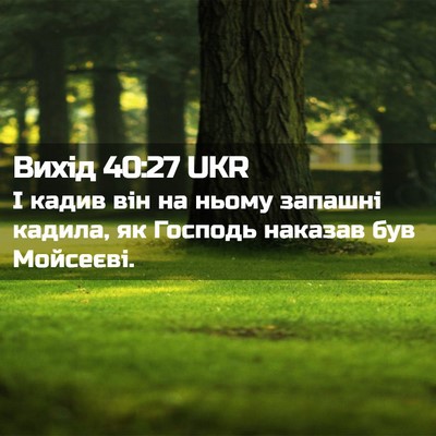 Picture 02 - Вихід 40:27 UKR - І кадив він на ньому - Bible Verse Picture