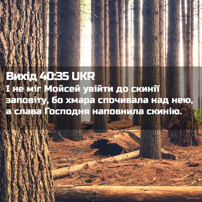 Picture 02 - Вихід 40:35 UKR - І не міг Мойсей увійти до - Bible Verse Picture