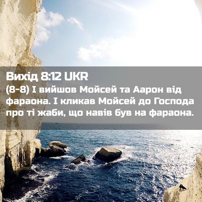 Picture 02 - Вихід 8:12 UKR - (8-8) І вийшов Мойсей та - Bible Verse Picture
