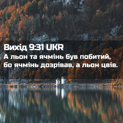 Picture 02 - Вихід 9:31 UKR - А льон та ячмінь був - Bible Verse Picture