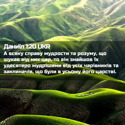 Picture 02 - Даниїл 1:20 UKR - А всяку справу мудрости та - Bible Verse Picture