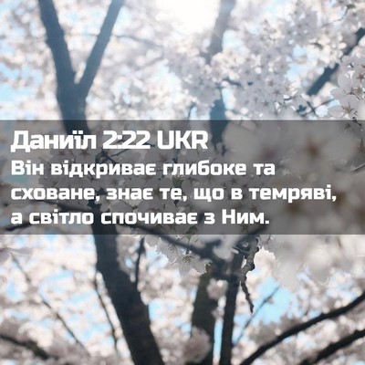 Picture 02 - Даниїл 2:22 UKR - Він відкриває глибоке та - Bible Verse Picture