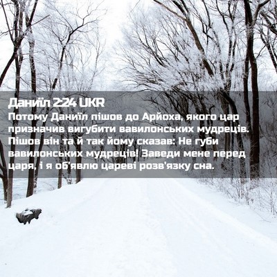 Picture 02 - Даниїл 2:24 UKR - Потому Даниїл пішов до - Bible Verse Picture