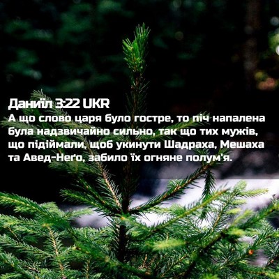 Picture 02 - Даниїл 3:22 UKR - А що слово царя було - Bible Verse Picture