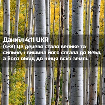 Picture 02 - Даниїл 4:11 UKR - (4-8) Це дерево стало велике - Bible Verse Picture