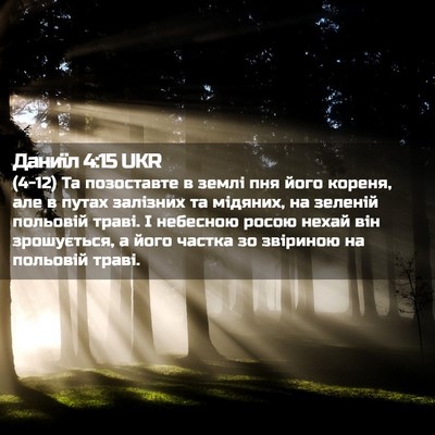 Picture 02 - Даниїл 4:15 UKR - (4-12) Та позоставте в землі - Bible Verse Picture