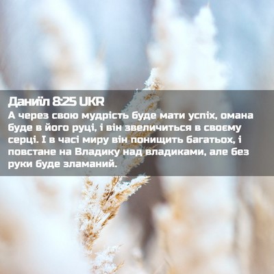 Picture 02 - Даниїл 8:25 UKR - А через свою мудрість буде - Bible Verse Picture