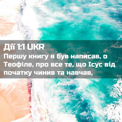 Picture 02 - Дії 1:1 UKR - Першу книгу я був написав, - Bible Verse Picture