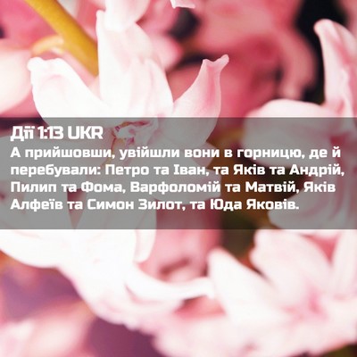 Picture 02 - Дії 1:13 UKR - А прийшовши, увійшли вони в - Bible Verse Picture