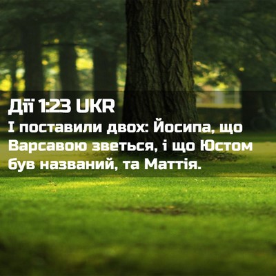 Picture 02 - Дії 1:23 UKR - І поставили двох: Йосипа, - Bible Verse Picture
