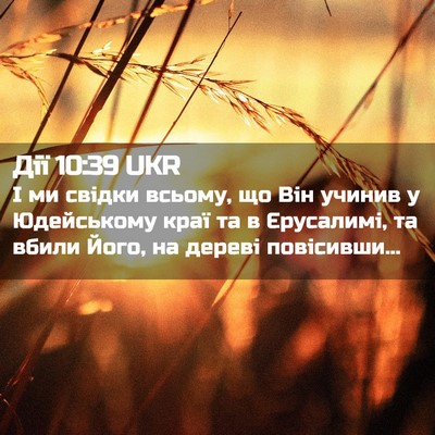 Picture 02 - Дії 10:39 UKR - І ми свідки всьому, що Він - Bible Verse Picture