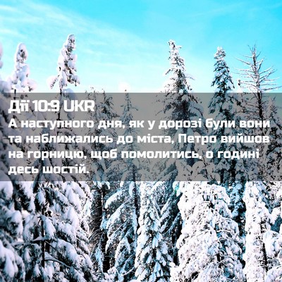 Picture 02 - Дії 10:9 UKR - А наступного дня, як у - Bible Verse Picture