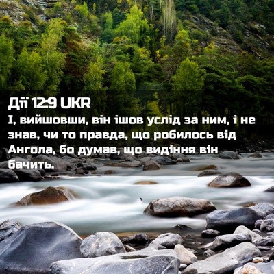 Picture 02 - Дії 12:9 UKR - І, вийшовши, він ішов услід - Bible Verse Picture
