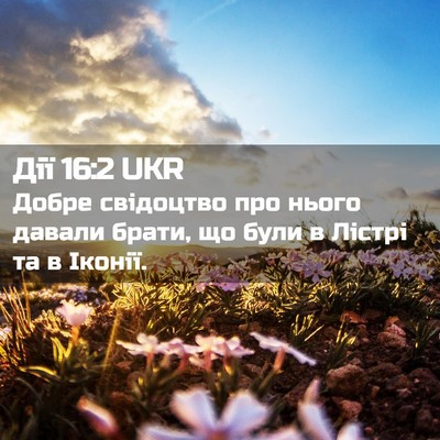 Picture 02 - Дії 16:2 UKR - Добре свідоцтво про нього - Bible Verse Picture
