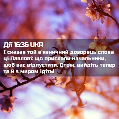 Picture 02 - Дії 16:36 UKR - І сказав той в'язничний - Bible Verse Picture