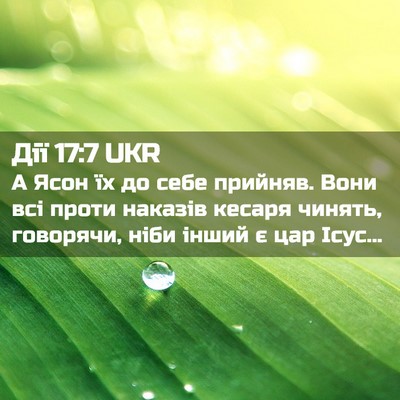 Picture 02 - Дії 17:7 UKR - А Ясон їх до себе прийняв. - Bible Verse Picture