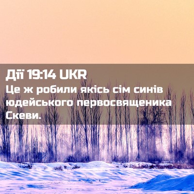 Picture 02 - Дії 19:14 UKR - Це ж робили якісь сім синів - Bible Verse Picture