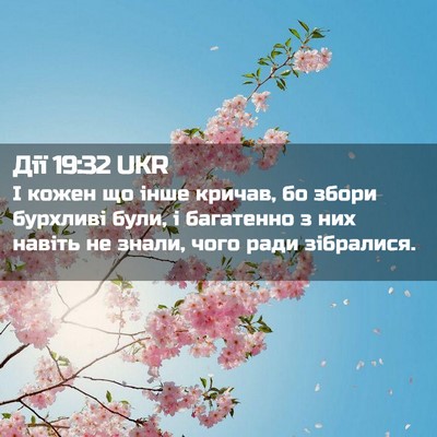 Picture 02 - Дії 19:32 UKR - І кожен що інше кричав, бо - Bible Verse Picture