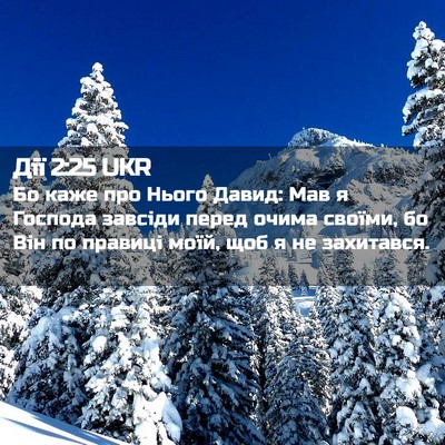 Picture 02 - Дії 2:25 UKR - Бо каже про Нього Давид: - Bible Verse Picture