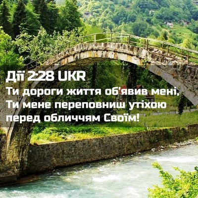 Picture 02 - Дії 2:28 UKR - Ти дороги життя об'явив - Bible Verse Picture
