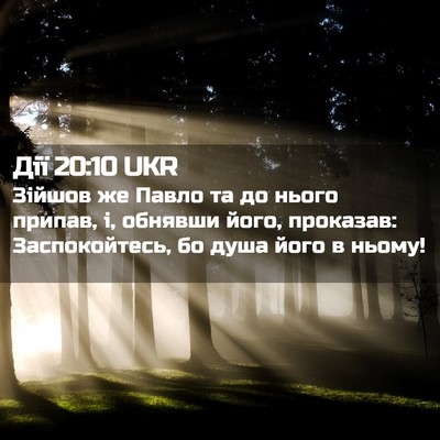 Picture 02 - Дії 20:10 UKR - Зійшов же Павло та до нього - Bible Verse Picture