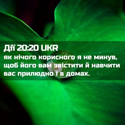 Picture 02 - Дії 20:20 UKR - як нічого корисного я не - Bible Verse Picture